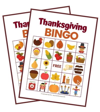 Thanksgiving Bingo Game Printable Thanksgiving Bingo Game Printable