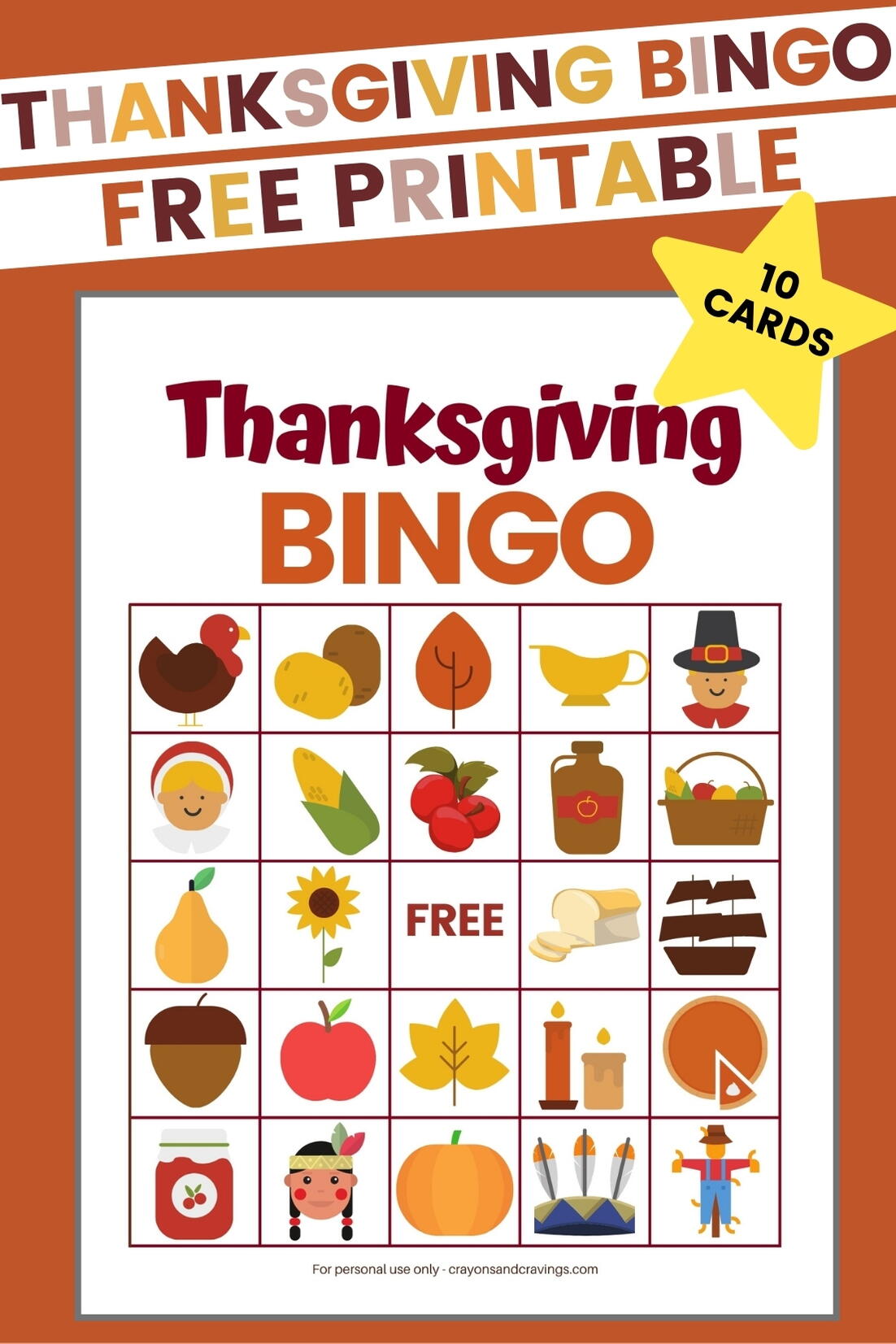 Free Printable Thanksgiving Bingo Card