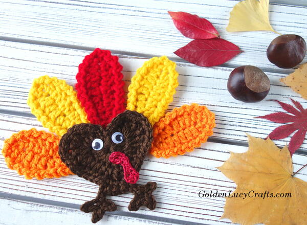 Crochet Turkey Applique Crochet Turkey Applique