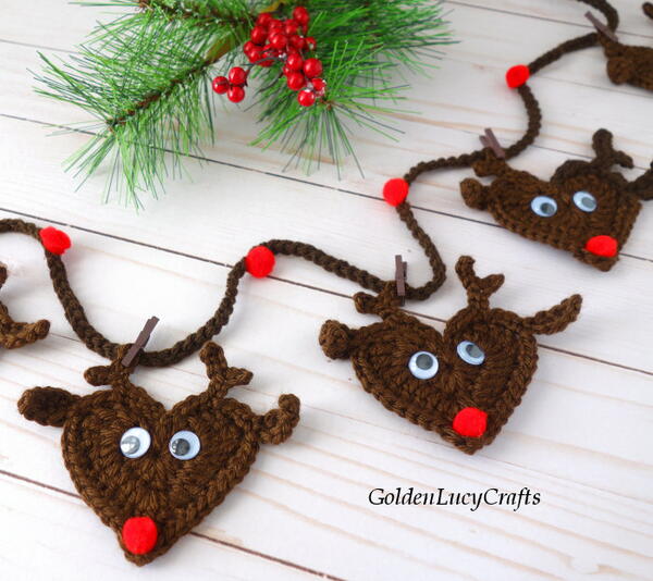 Crochet Reindeer Garland Crochet Reindeer Garland
