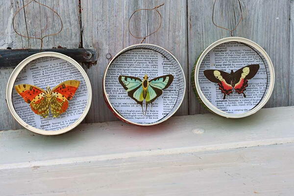 Upcycled Tuna Can Butterfly Ornament Upcycled Tuna Can Butterfly Ornament