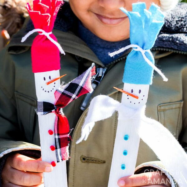 Paint Stick Snowmen Paint Stick Snowmen