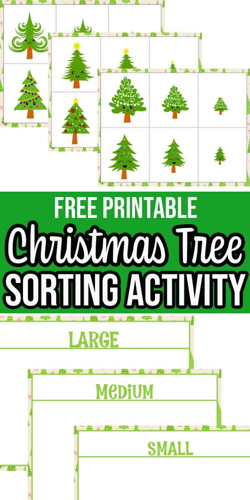 Christmas Tree Size Sorting Printable Activity Christmas Tree Size Sorting Printable Activity