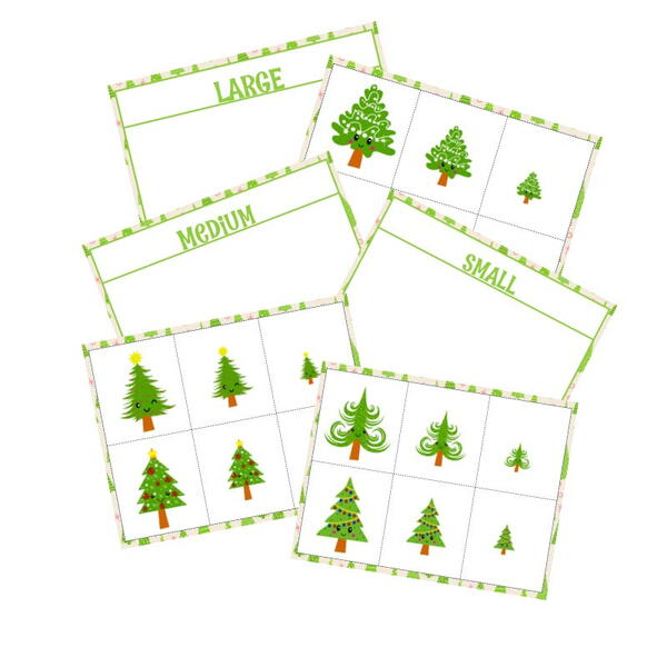 Christmas Tree Size Sorting Printable Activity Christmas Tree Size Sorting Printable Activity