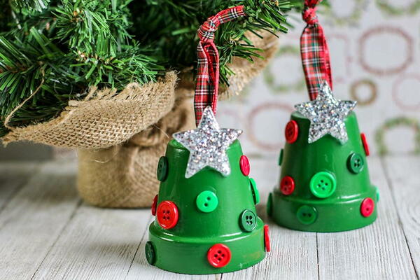 Christmas Tree Clay Pot Ornament Craft