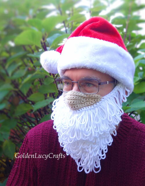Crochet Santa Beard Mask Crochet Santa Beard Mask