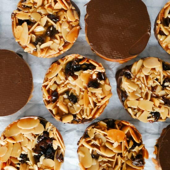 Cherry Almond Florentine Cookies Cherry Almond Florentine Cookies