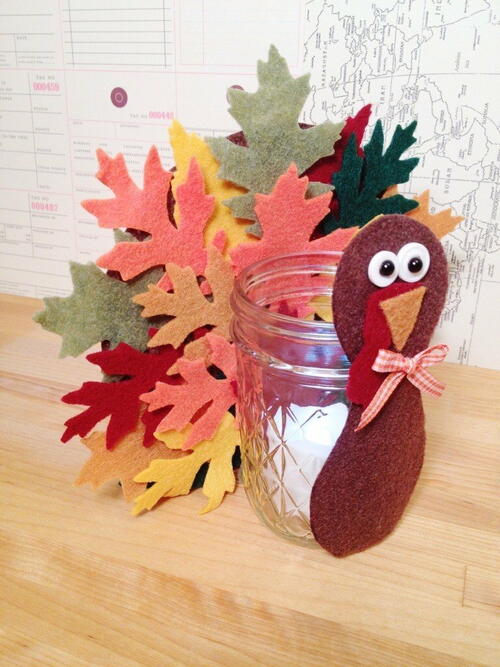 Felt Turkey Votive Felt Turkey Votive