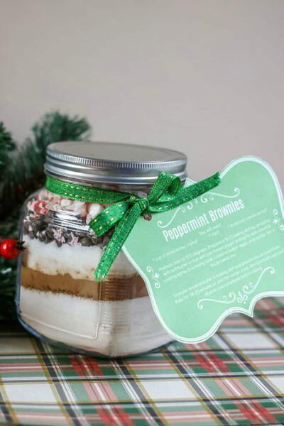 Christmas Peppermint Brownies Gift In A Jar Christmas Peppermint Brownies Gift In A Jar