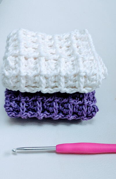Crochet Waffle Stitch Washcloth Crochet Waffle Stitch Washcloth