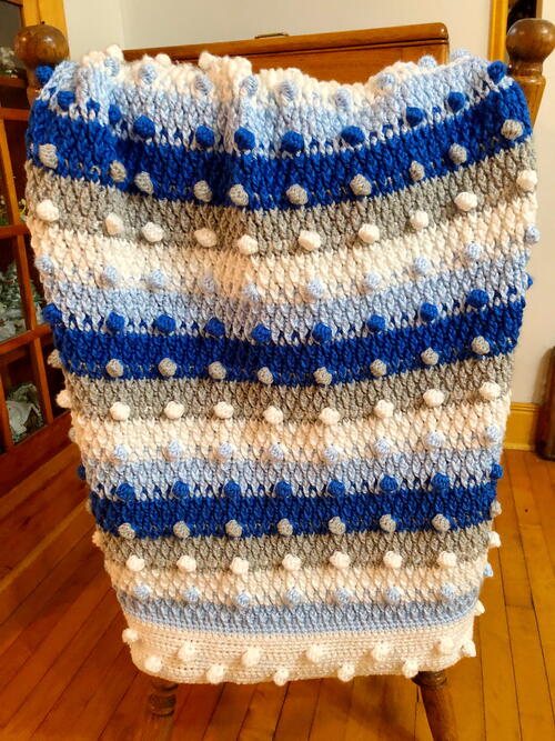 Bobble Blanket Decked In Blue Bobble Blanket Decked In Blue