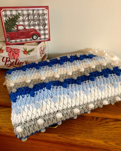 Bobble Blanket Decked In Blue