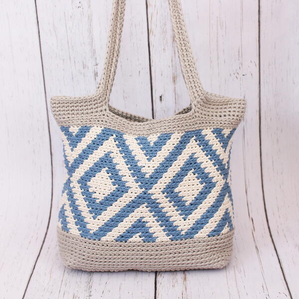 Crochet Diamond Tote Crochet Diamond Tote