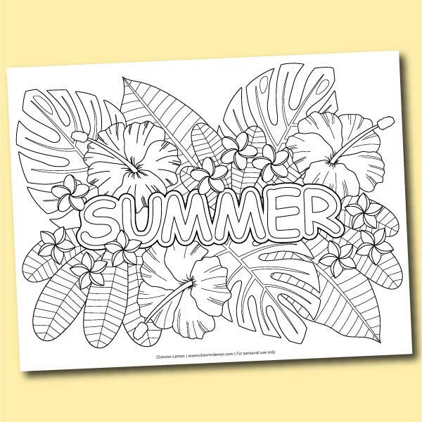 Tropical Coloring Page Tropical Coloring Page