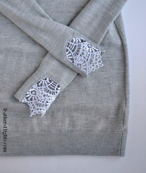 Lace Sweater Sleeves Tutorial Lace Sweater Sleeves Tutorial
