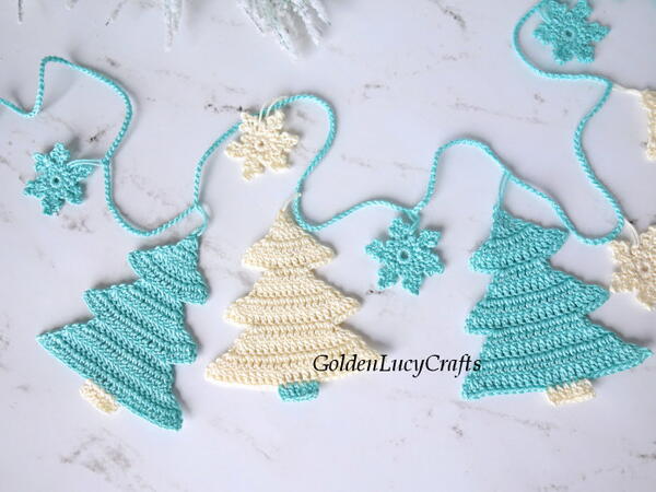 Crochet Christmas Tree Garland Crochet Christmas Tree Garland