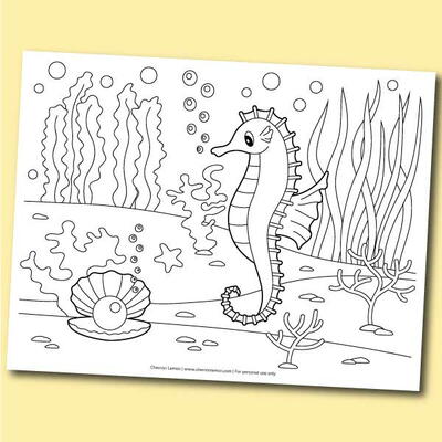 Seahorse Coloring Page