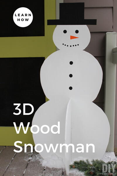 3d Wood Snowman 3d Wood Snowman