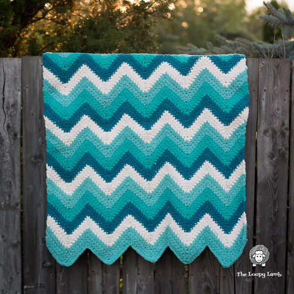 Timeless Teal Chevron Blanket Timeless Teal Chevron Blanket