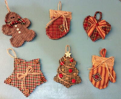 Cabin Christmas Quilted Ornaments