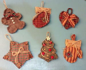Cabin Christmas Quilted Ornaments