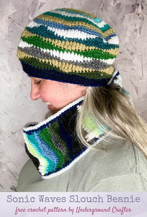 Sonic Waves Slouch Beanie