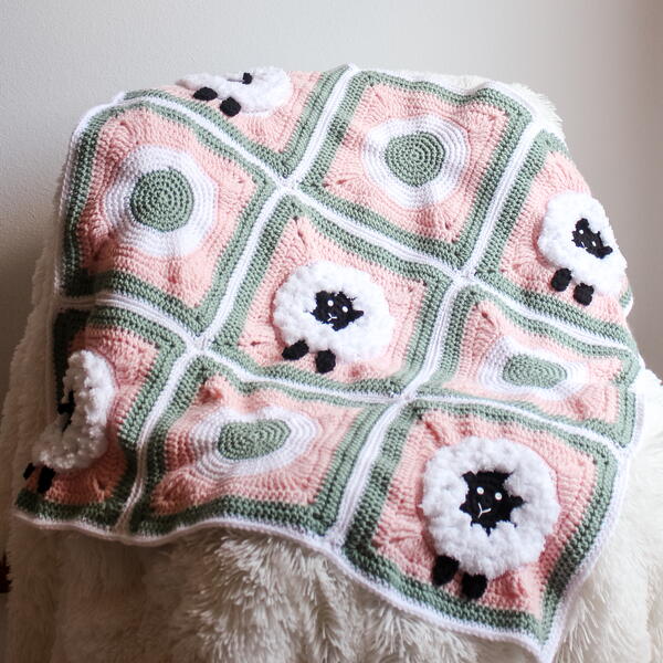 Sheep Granny Square Blanket Sheep Granny Square Blanket