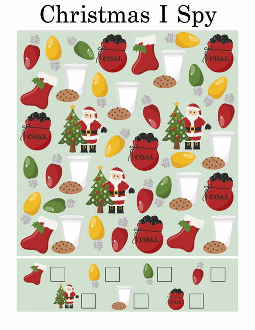 Free Printable Christmas I Spy Game Free Printable Christmas I Spy Game
