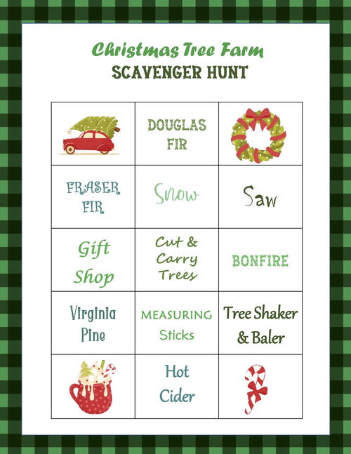 Christmas Tree Farm Scavenger Hunt Free Printable Christmas Tree Farm Scavenger Hunt Free Printable