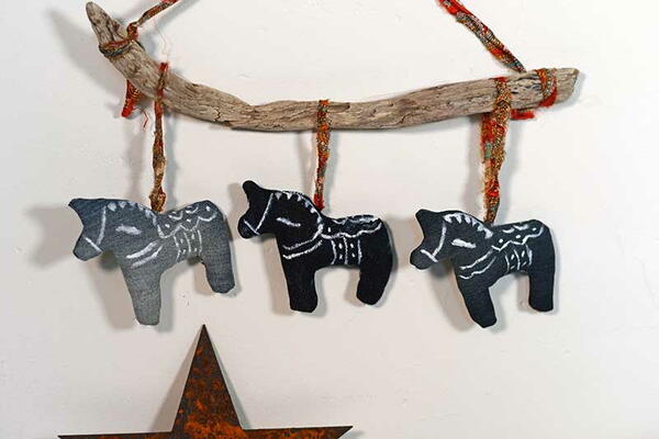 Denim Swedish Dala Horses Denim Swedish Dala Horses