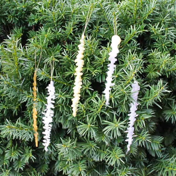 Hot Glue Icicle Ornaments Hot Glue Icicle Ornaments