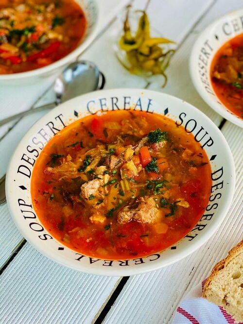 Oxtail And Lamb Neck Soup With Fresh Lovage Oxtail And Lamb Neck Soup With Fresh Lovage