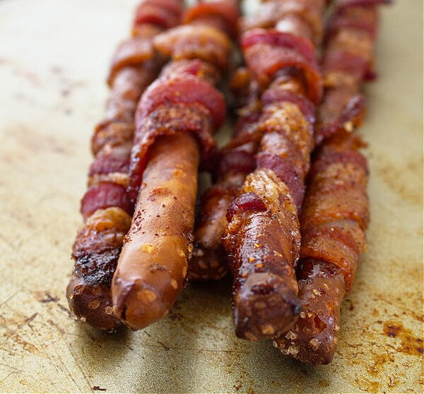 Bacon Wrapped Pretzel Rods Bacon Wrapped Pretzel Rods