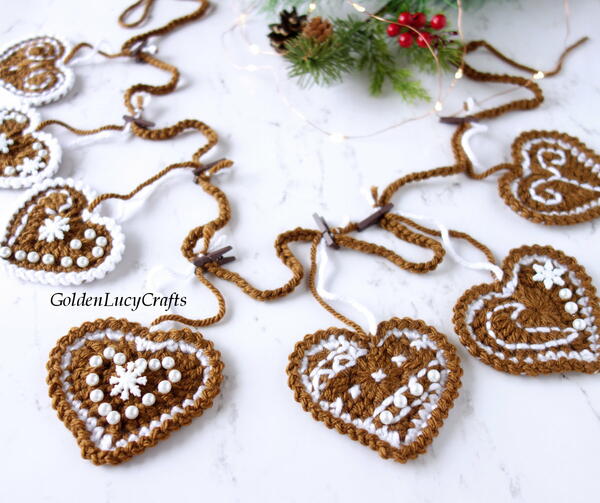 Crochet Gingerbread Garland Crochet Gingerbread Garland
