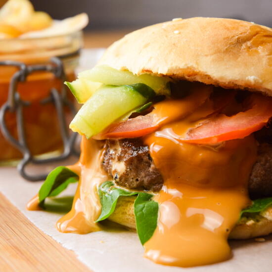 Kimchi Beef Burgers With Creamy Kimchi Sauce Kimchi Beef Burgers With Creamy Kimchi Sauce