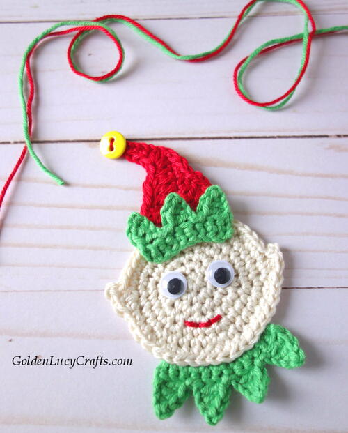 Crochet Elf Christmas Ornament Or Applique Crochet Elf Christmas Ornament Or Applique