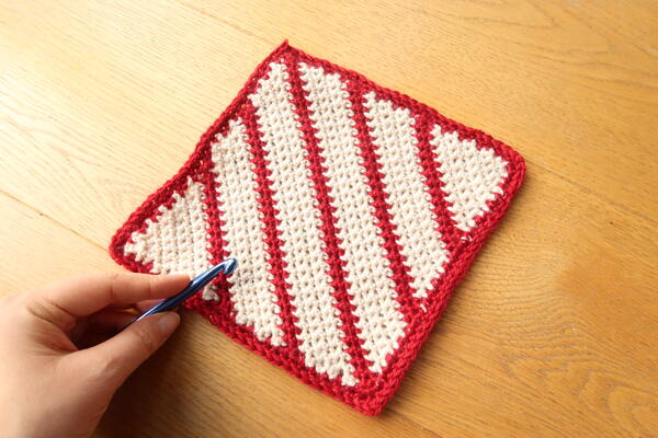 Candy Cane Crochet Blanket Square Candy Cane Crochet Blanket Square