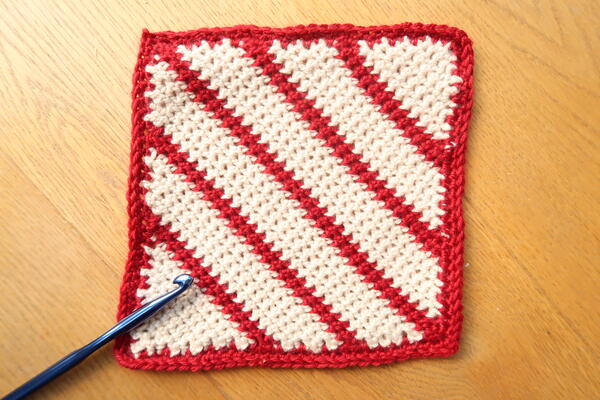 Candy Cane Crochet Blanket Square Candy Cane Crochet Blanket Square