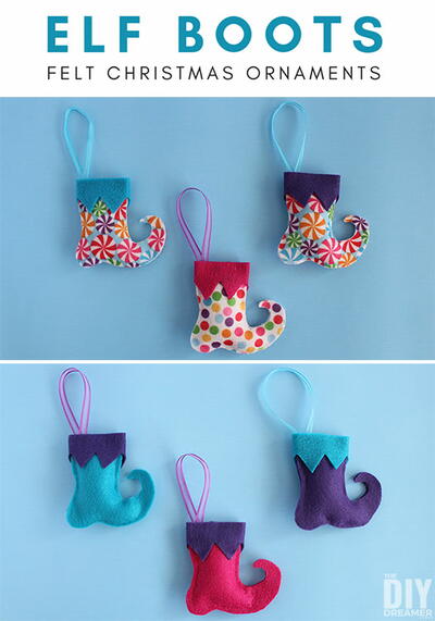 Elf Boots Felt Ornaments Elf Boots Felt Ornaments