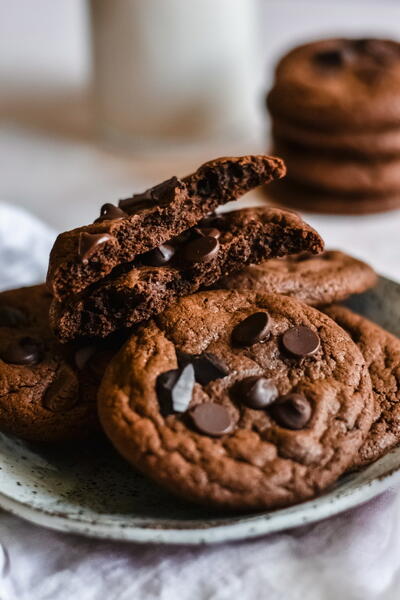Double Chocolate Tahini Cookies Double Chocolate Tahini Cookies