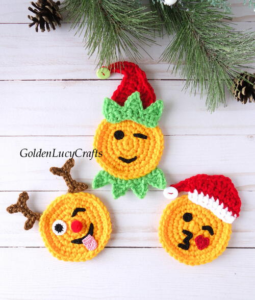 Crochet Christmas Emoji Crochet Christmas Emoji