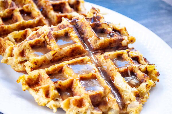 Leftover Stuffing Waffles Leftover Stuffing Waffles