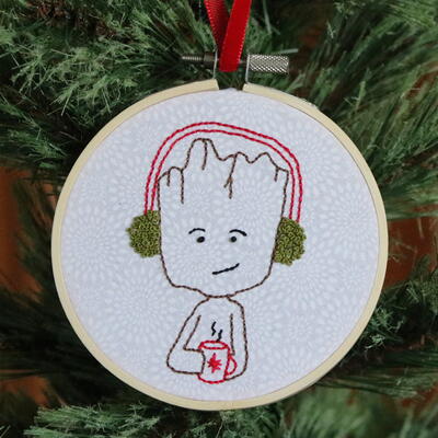 Pop Culture Mini Hoop Embroidery Christmas Ornaments