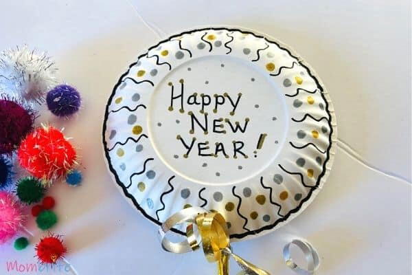 Paper Plate New Years Noisemaker Craft Paper Plate New Year’s Noisemaker Craft