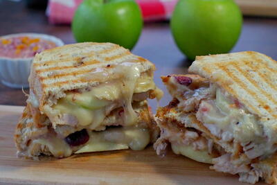 Leftover Turkey, Cranberry And Brie Panini
