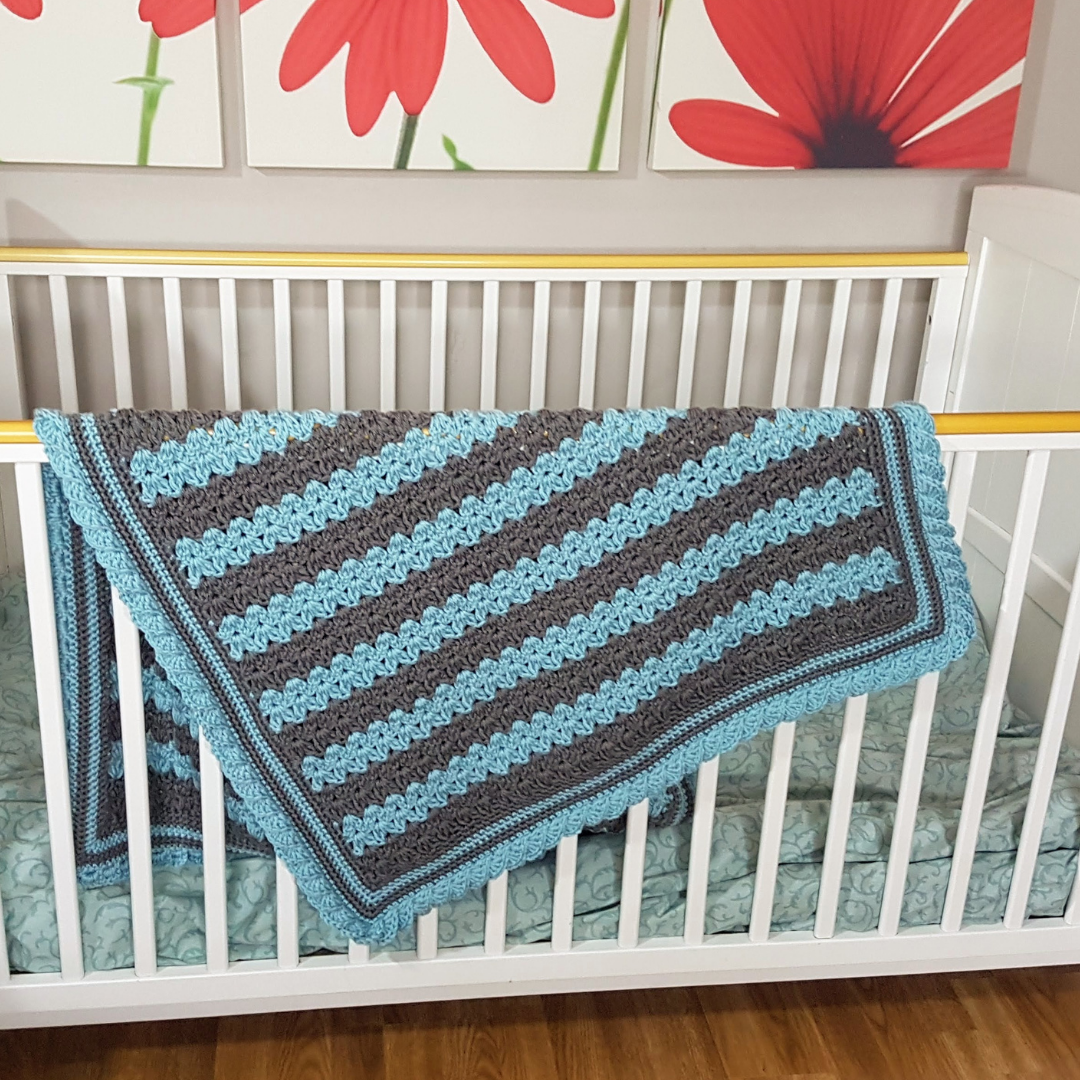 Stripes & Ruffles Baby Blanket Free Crochet Pattern