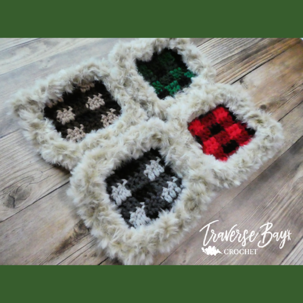Faux Fur Plaid Coasters Faux Fur Plaid Coasters