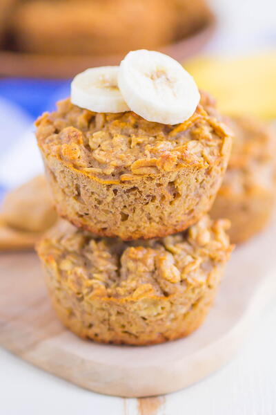 Peanut Butter Banana Baked Oatmeal Cups Peanut Butter Banana Baked Oatmeal Cups
