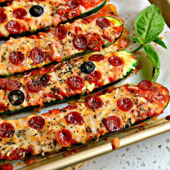 Pizza Stuffed Zucchini Boats Pizza Stuffed Zucchini Boats