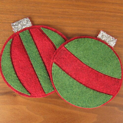 Felt Christmas Ornament Coasters Felt Christmas Ornament Coasters